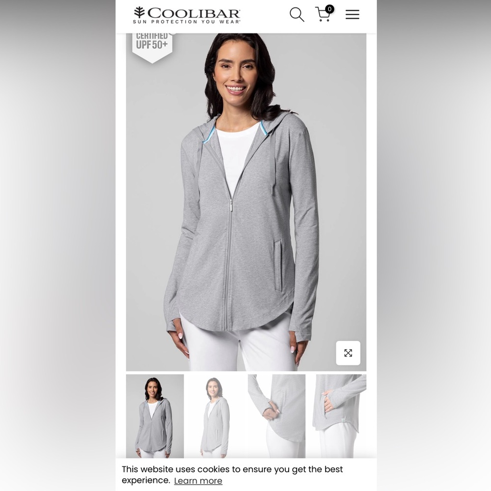 Coolibar Blue UPF 50+ Women's Hoodie
